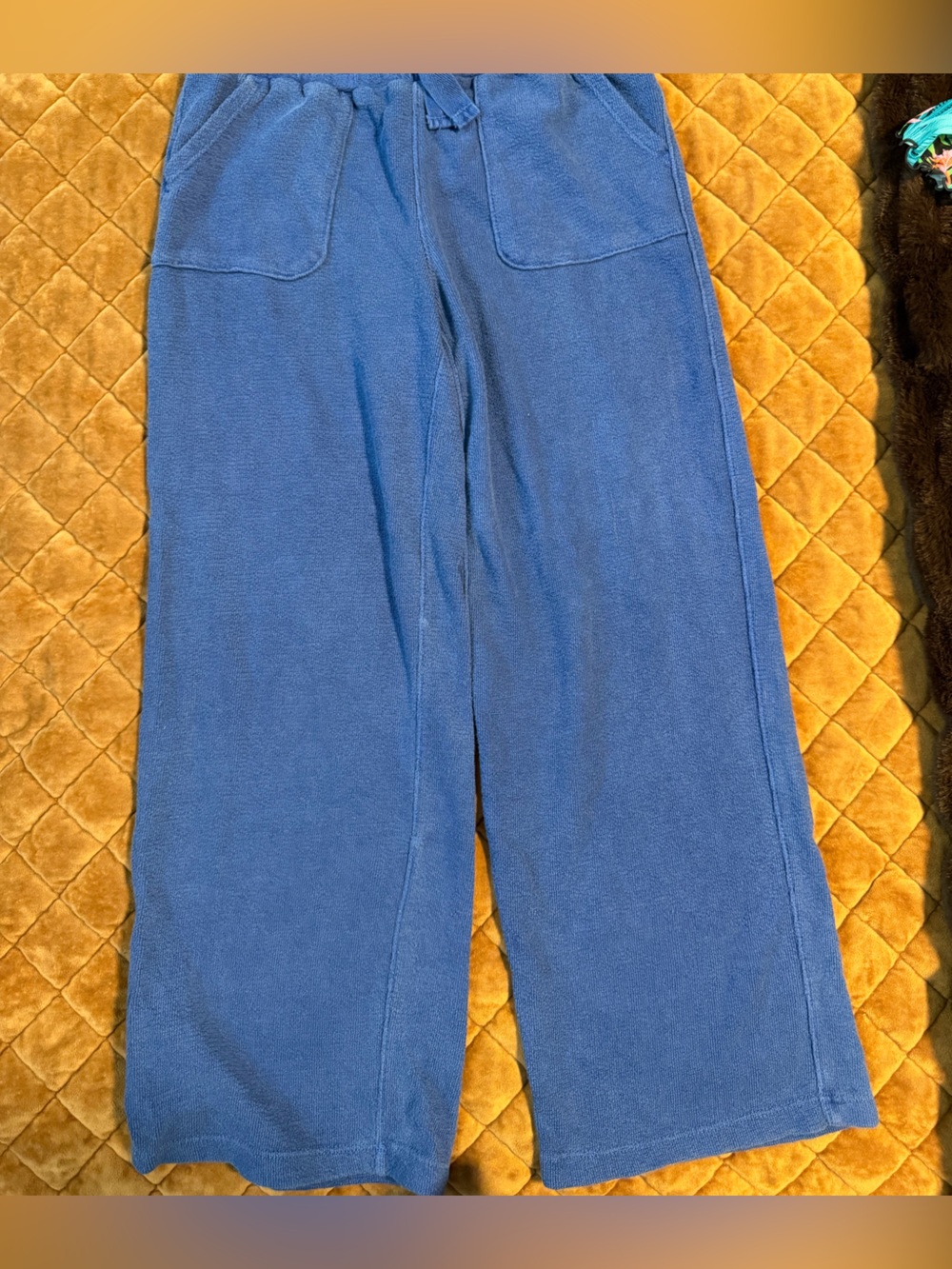 Cat & Jack girls terry cloth navy pull on pants